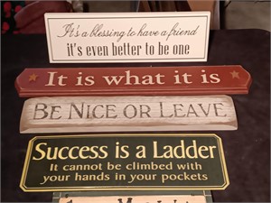 Selection Of Wooden / Metal Signs.