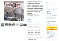B4219  Weighted Blanket King Size CO-Z Grey