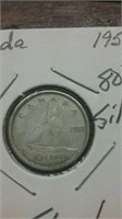 1953 Canada Silver Ten Cent Coin