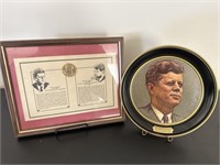Vintage 1963 John F Kennedy bust plate Robert coin