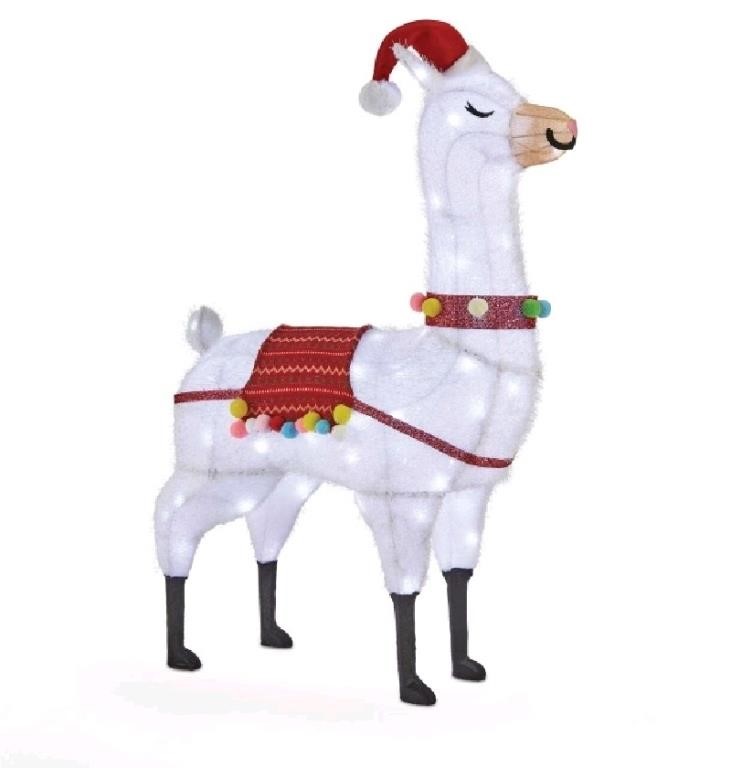 New CANVAS Whimsical Fluffy Llama Christmas Decora