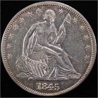 1845 SEATED LIBERTY HALF DOLLAR AU/BU