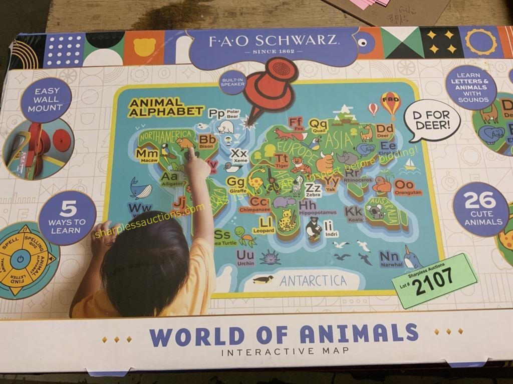 FAO Schwartz animal alphabet interactive map