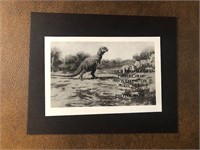 Dinosaur photo print 8x10" mounted as pictured