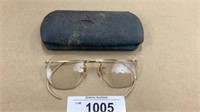 Gold frame vintage glasses