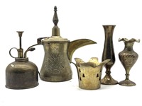 Brass Pitcher, Atomizer, Vases, and More 8.5”