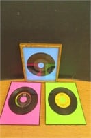 3 Framed Beatle Records