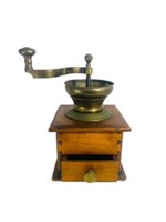 Antique Coffee Grinder with a drawer