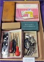 FLAT BOX OF ASSORTED SEWING ACCESSORIES
