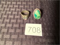 Sterling Silver & Green Chalcedony +1 Ring