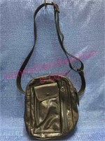 Nice Black leather crossover purse (suede inside)