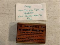 Vintage Wood Box w/Paper Label Winchester