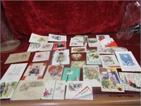 Antique Christmas cards and postcards.