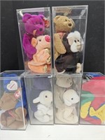 Lot of Beanie Babies in Display Cases