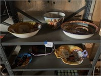 2-Shelves of Contemporary Pottery