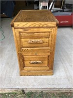 Vintage Wood File Cabinet 18.5W x 28.5D x 30H No