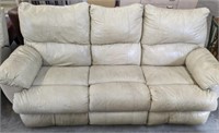 LEATHER 3 CUSHION SOFA WITH DOUBLE RECLINER