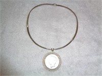 1922 Peace Silver Dollar on Sterling Necklace