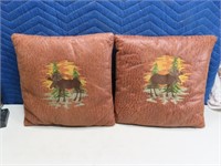 (2) 13" MooseThemed Accent Pillows