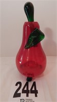 ART GLASS RED PEAR FLY CATCHER 10 IN