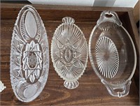 Pressed Glass Relish /Small Serving Dishes