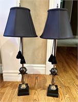 36" Tall Pair of Lamps w Tassels