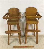 WOODEN DOLL HIGHCHAIRS