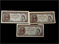 Vintage Government Of Hong Kong One Cent Notes