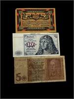 Lot Of 3 Germany Banknotes