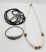 SOUTHWESTERN JEWELRY LOT:  BOLO WITH SILVER