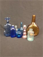 Various Colored Glass Bottles
