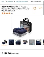 COZY TYME Ekon navy polyester 8 pound blanket