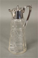 English Silver Plate and Crystal Claret Jug,