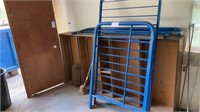 Bunk bed frame, door, 2 6ft folding tabl,  cabinet