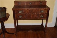 Mahogany side board with spiral turned legs