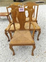 5 WOOD CHAIRS / CANE SEAT