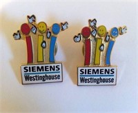 RARE 2 VINTAGE SIEMENS WESTINGHOUSE LAPEL PIN