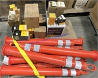 Assorted new filters, traffic cones
