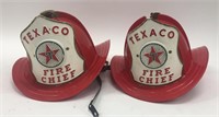 Pair of Vintage Texaco Fire Chief Helmets