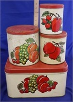 4pc. Mid Century Enamelware Canister Set