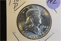 1962-D Uncirculated Franklin Silver Half Dollar