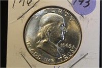 1963 Uncirculated Franklin Silver Half Dollar