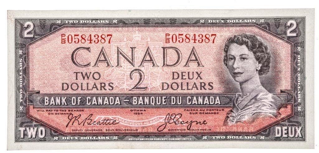 Bank of Canada 1954 $2 Choice UNC