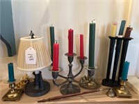 6 Tube Candle Mold, & Assorted Candlesticks