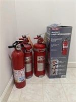 Four piece lot of fire extinguisher