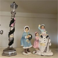 Resin Christmas Figurines and Lantern Decor