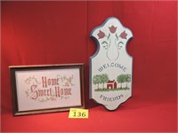 Vintage Home Sign & Frame