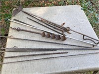 Assorted Vintage Metal Drill Bit and Rods