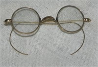 Pair Antique Gold Rimmed Small Eyeglasses