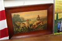 VINTAGE HUNT SCENE PRINT FRAMED